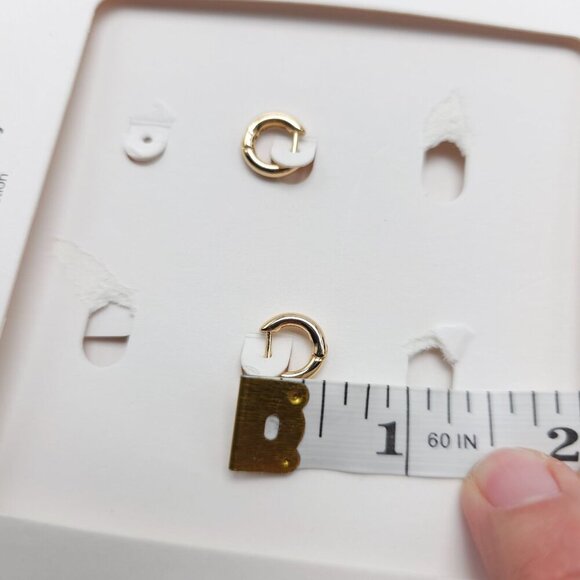 Zara Gold Tone Mini Hoop Earrings "Monday To Friday" Collection READ ME - Picture 5 of 5